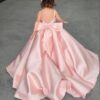 Girl Peach Long Gown Dress