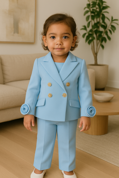 Girl Blossom Blazer Set