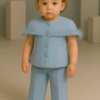 Abelia Blue Fur Top and Pant Set
